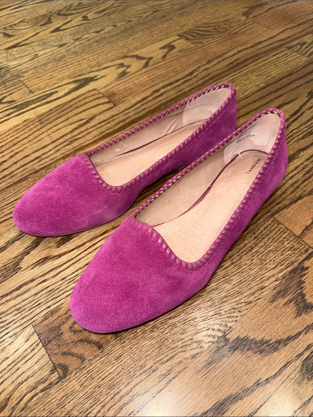 Lands' End Suede Ballet Flats — Fuchsia Size 10